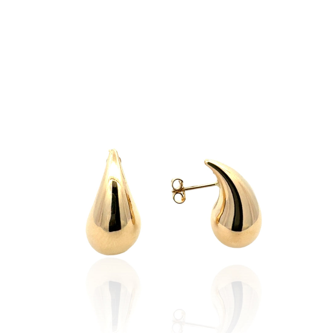 14 Karat Yellow Gold Large Tear Drop Earrings