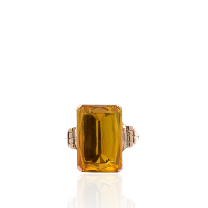 Vintage Yellow Sapphire 14K Gold Ring