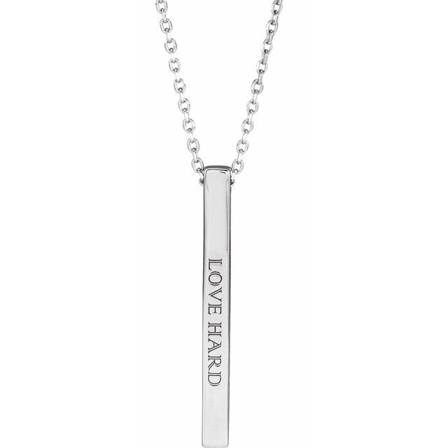 14 Karat White Gold Engravable Necklace