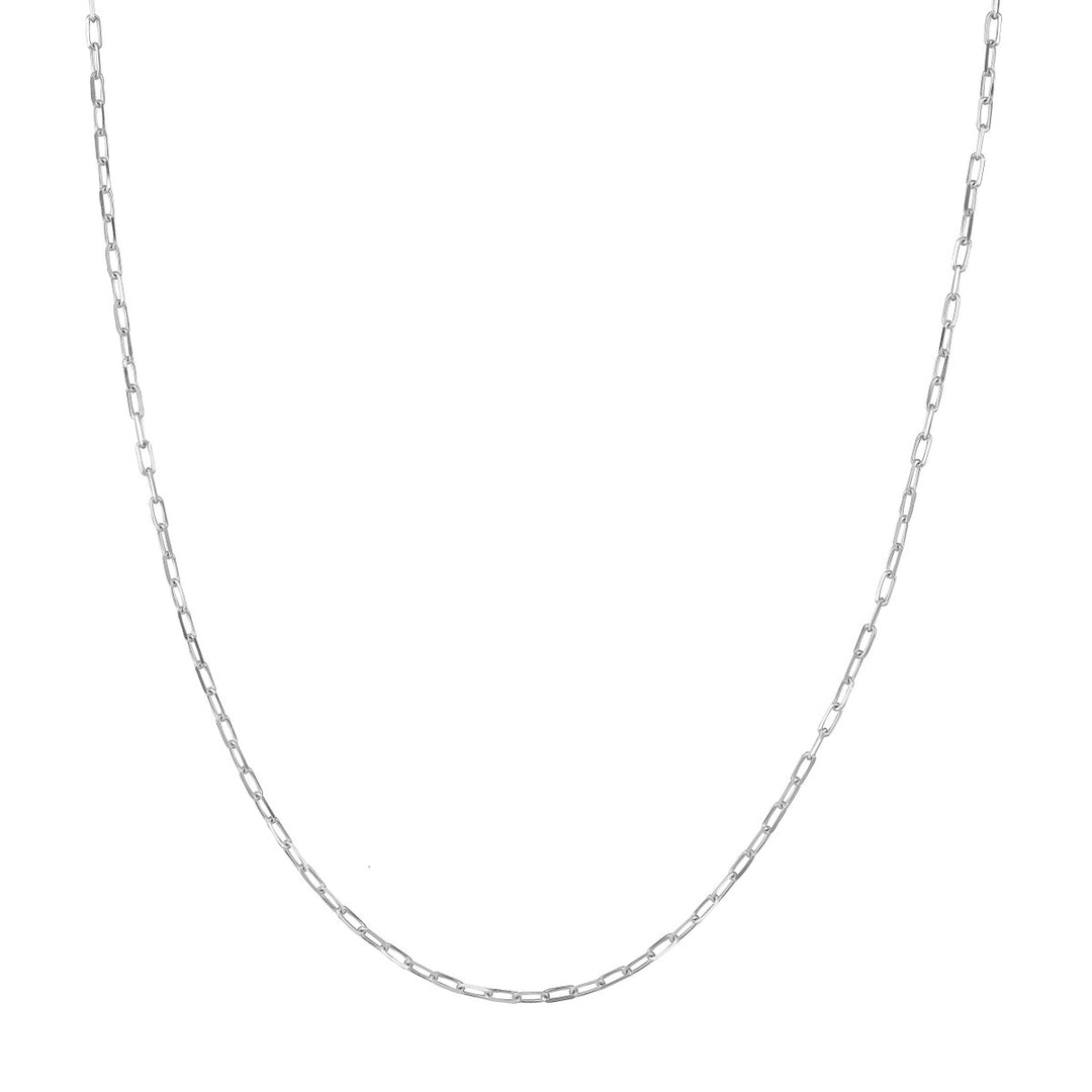 14 Karat White Gold Paperclip Chain