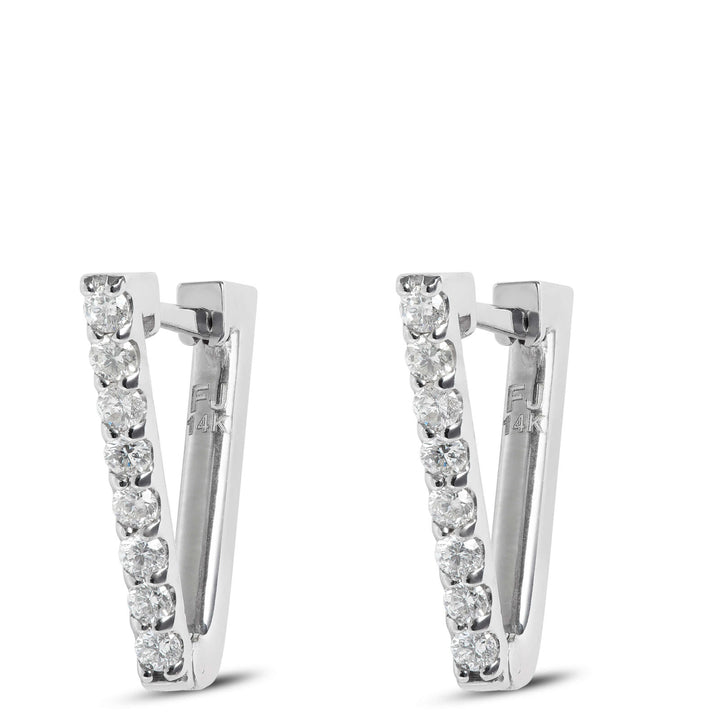 14 Karat White Gold Diamond Earrings