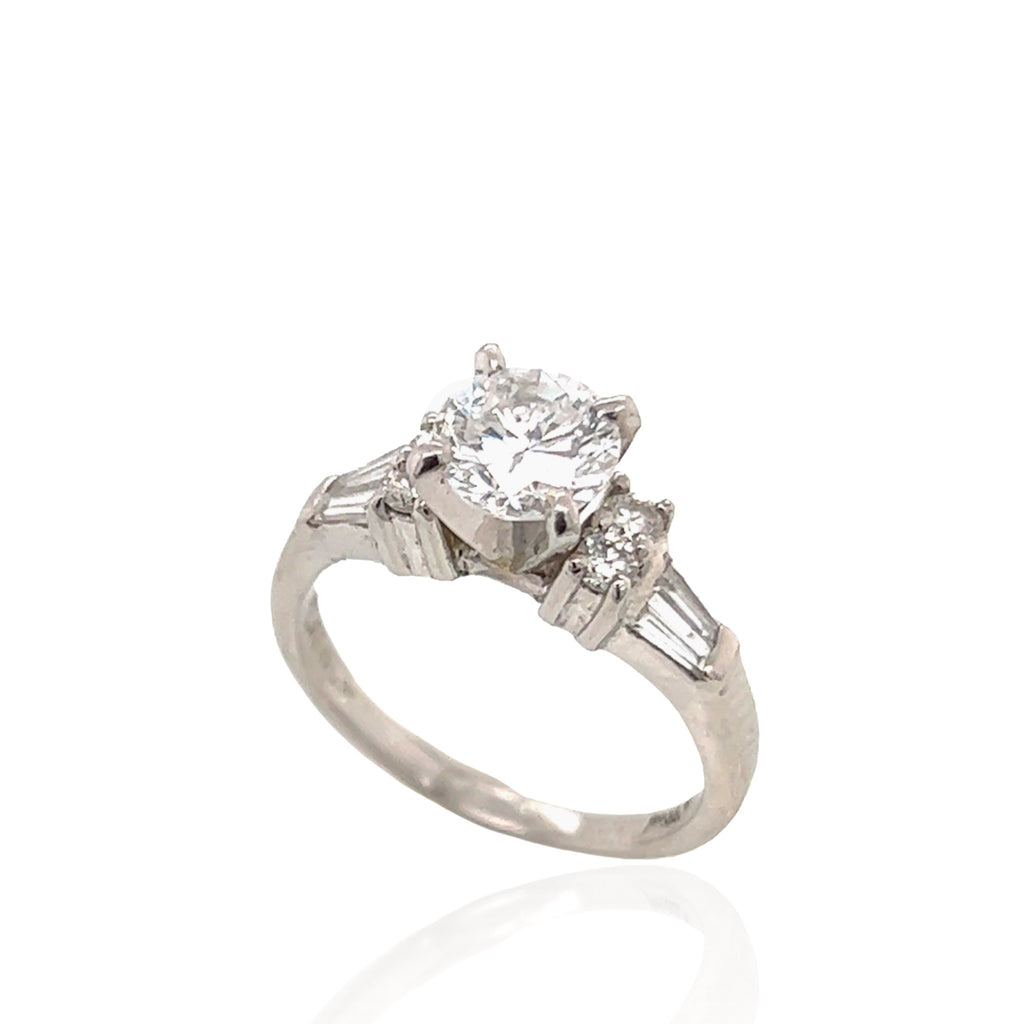 Oscar Heyman Platinum Two Row Round and Marquise Diamond Guard Ring